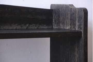 アンティーク家具　アンティーク　古い木製のシンプルな本棚(2)