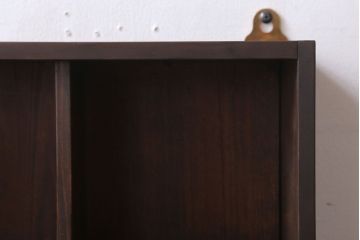 アンティーク家具　和製アンティーク　リメイク　古い木の小さな壁掛けマス目棚(1)