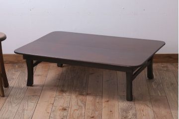 アンティーク家具　和製アンティーク　大ぶり!古い木製角ちゃぶ台(1)