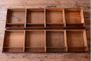 ヴィンテージ家具　イギリスビンテージ　古い木製のシャツケース(引き出し・収納棚)