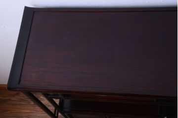 アンティーク家具　和製アンティーク　唐木材のシンプルな飾り棚(茶棚)
