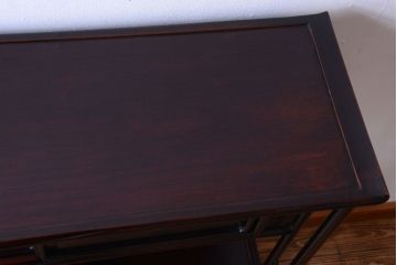 アンティーク家具　和製アンティーク　唐木材のシンプルな飾り棚(茶棚)