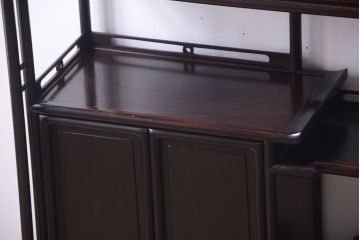 アンティーク家具　和製アンティーク　唐木材のシンプルな飾り棚(茶棚)