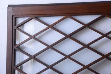 和製アンティーク　菱組子が素晴らしいガラス戸4枚セット