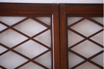 和製アンティーク　菱組子が素晴らしいガラス戸4枚セット