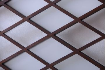 和製アンティーク　菱組子が素晴らしいガラス戸4枚セット