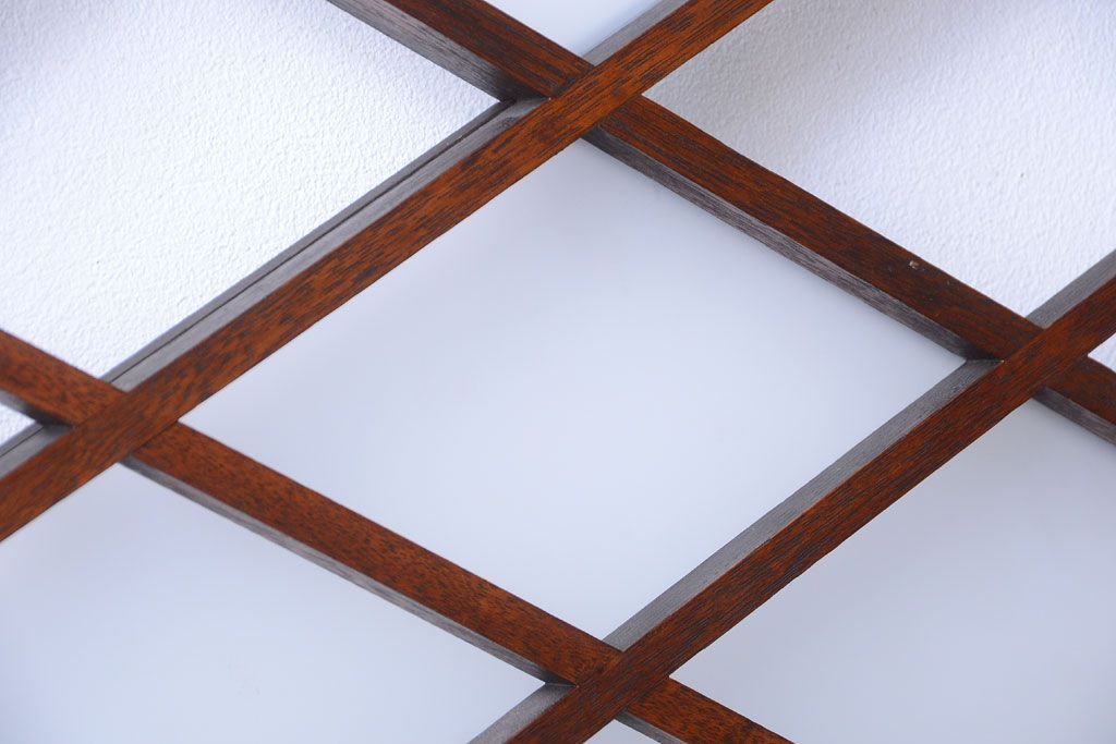 和製アンティーク　菱組子が素晴らしいガラス戸4枚セット