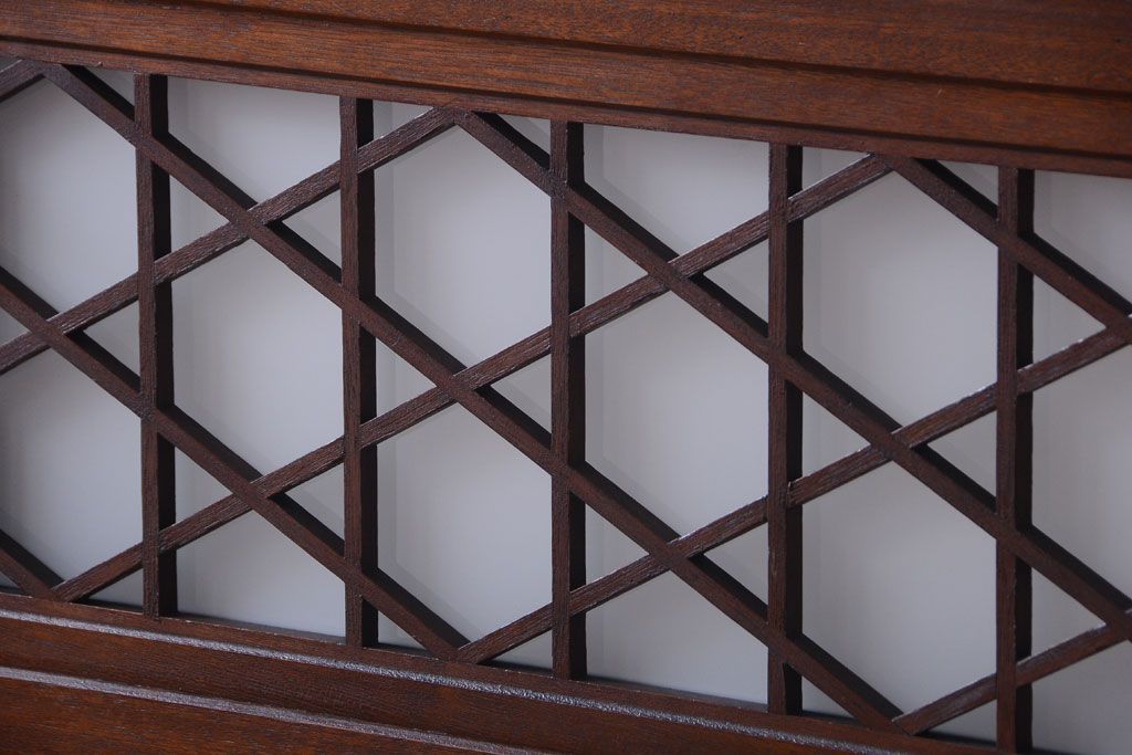 和製アンティーク　菱組子が素晴らしいガラス戸4枚セット