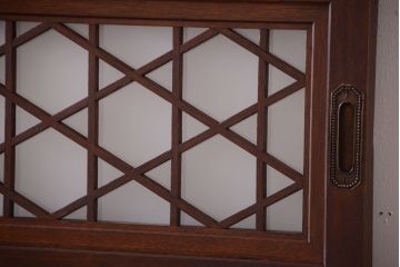 和製アンティーク　菱組子が素晴らしいガラス戸4枚セット