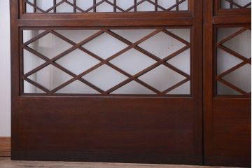 和製アンティーク　菱組子が素晴らしいガラス戸4枚セット