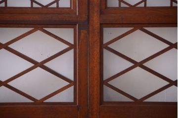 和製アンティーク　菱組子が素晴らしいガラス戸4枚セット