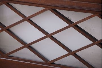 和製アンティーク　菱組子が素晴らしいガラス戸4枚セット