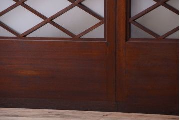 和製アンティーク　菱組子が素晴らしいガラス戸4枚セット