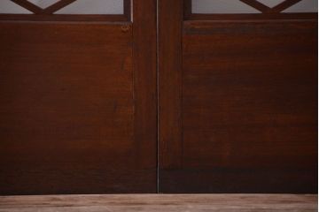 和製アンティーク　菱組子が素晴らしいガラス戸4枚セット
