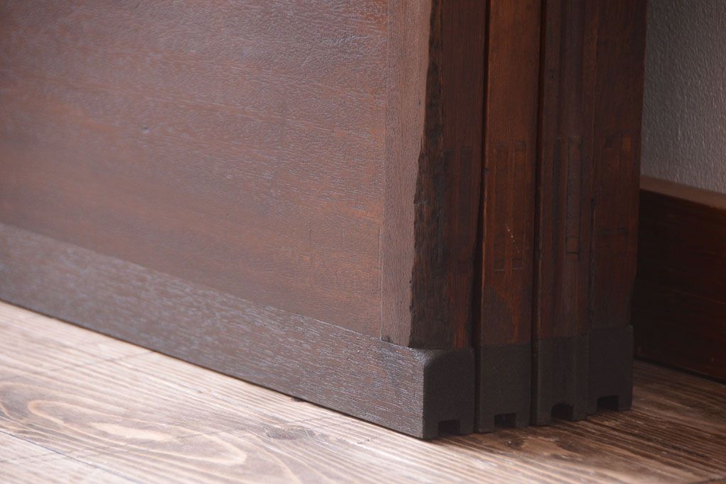 和製アンティーク　菱組子が素晴らしいガラス戸4枚セット