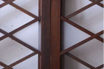 和製アンティーク　菱組子が素晴らしいガラス戸4枚セット