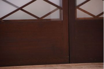 和製アンティーク　菱組子が素晴らしいガラス戸4枚セット