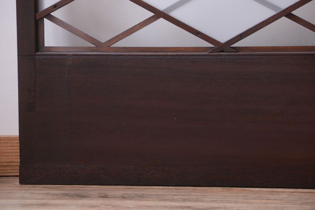 和製アンティーク　菱組子が素晴らしいガラス戸4枚セット