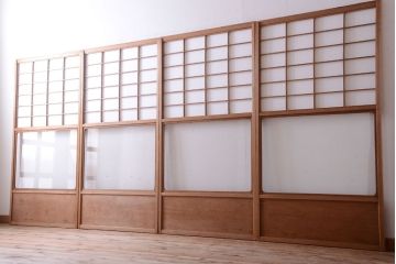 中古　直ガラス障子戸　4枚セット(雪見障子戸、引き戸、擦り上げ障子戸、擦上障子戸)(3)