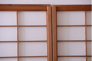 中古　直ガラス障子戸　4枚セット(雪見障子戸、引き戸、擦り上げ障子戸、擦上障子戸)(3)