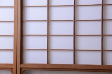 中古　直ガラス障子戸　4枚セット(雪見障子戸、引き戸、擦り上げ障子戸、擦上障子戸)(3)