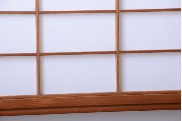 中古　直ガラス障子戸　4枚セット(雪見障子戸、引き戸、擦り上げ障子戸、擦上障子戸)(3)