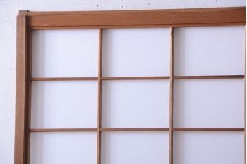 中古　直ガラス障子戸2枚セット(雪見障子戸、引き戸、擦り上げ障子戸、擦上障子戸)(2)