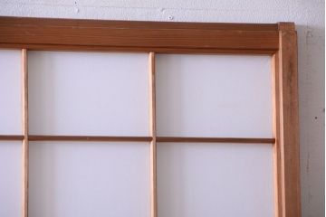 中古　直ガラス障子戸2枚セット(雪見障子戸、引き戸、擦り上げ障子戸、擦上障子戸)(2)