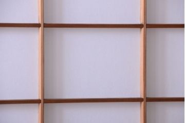 中古　直ガラス障子戸2枚セット(雪見障子戸、引き戸、擦り上げ障子戸、擦上障子戸)(2)
