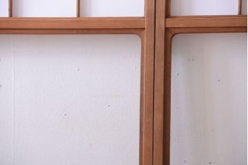中古　直ガラス障子戸2枚セット(雪見障子戸、引き戸、擦り上げ障子戸、擦上障子戸)(2)
