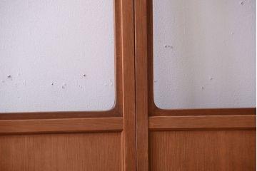 中古　直ガラス障子戸2枚セット(雪見障子戸、引き戸、擦り上げ障子戸、擦上障子戸)(2)