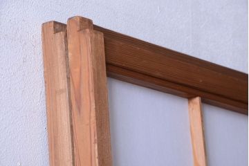 中古　直ガラス障子戸2枚セット(雪見障子戸、引き戸、擦り上げ障子戸、擦上障子戸)(2)