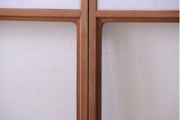 中古　直ガラス障子戸2枚セット(雪見障子戸、引き戸、擦り上げ障子戸、擦上障子戸)(2)