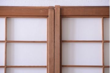 中古　直ガラス障子戸4枚セット(雪見障子戸、引き戸、擦り上げ障子戸、擦上障子戸)(1)