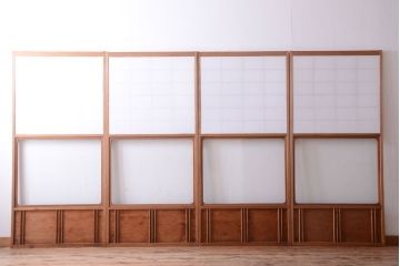 中古　直ガラス障子戸4枚セット(雪見障子戸、引き戸、擦り上げ障子戸、擦上障子戸)(1)