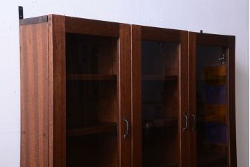 アンティーク家具　アンティーク　3つ扉の壁掛けキャビネット(収納棚)(2)