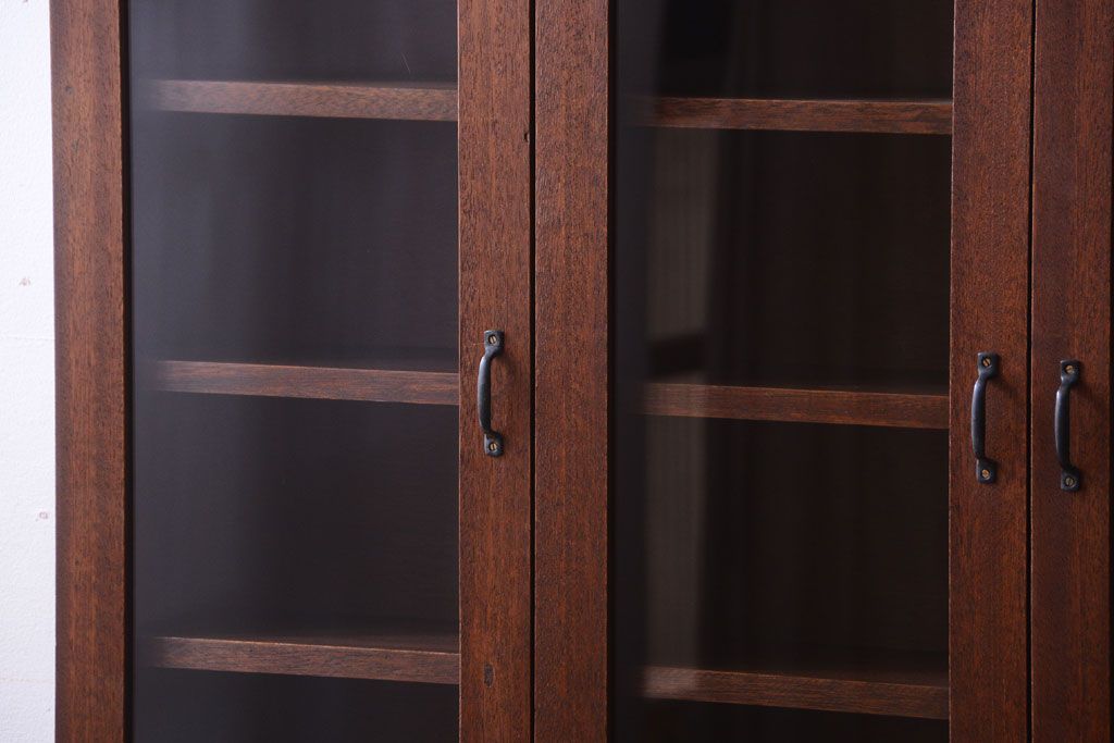 アンティーク家具　アンティーク　3つ扉の壁掛けキャビネット(収納棚)(2)