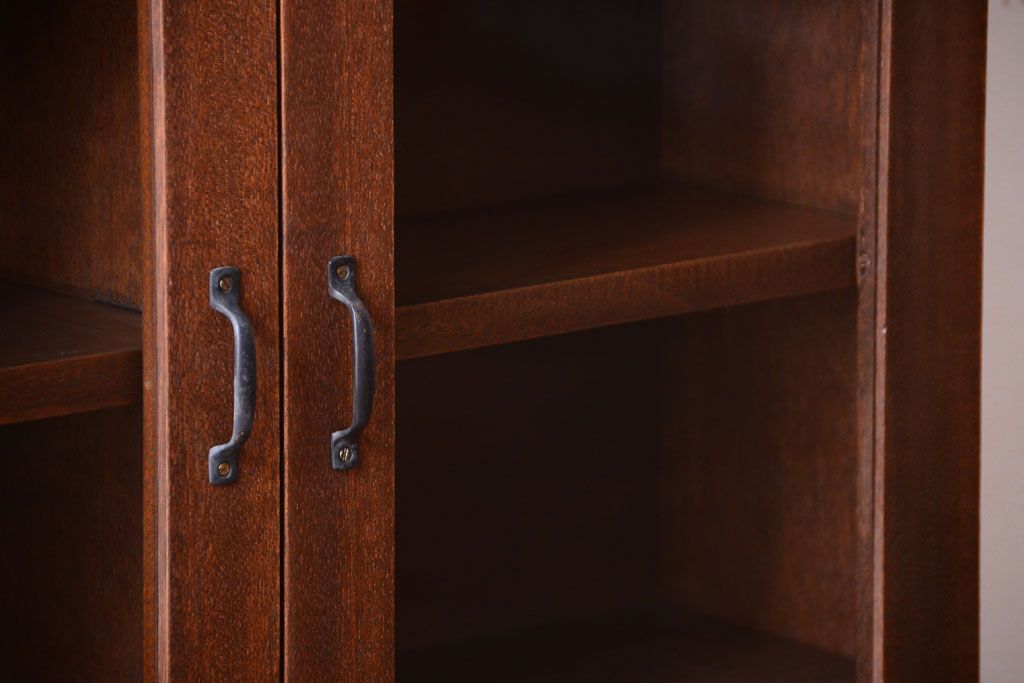 アンティーク家具　アンティーク　3つ扉の壁掛けキャビネット(収納棚)(2)