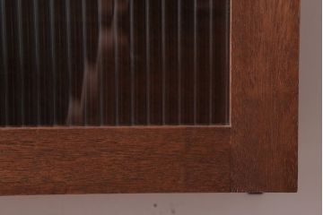 アンティーク家具　アンティーク　モールガラス入り!3つ扉の壁掛けキャビネット(収納棚)(2)
