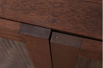 アンティーク家具　アンティーク　モールガラス入り!3つ扉の壁掛けキャビネット(収納棚)(3)