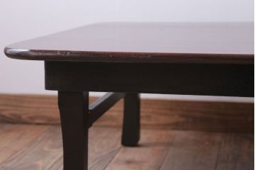 アンティーク家具　和製アンティーク　古い木製の大ぶりな角ちゃぶ台(1)