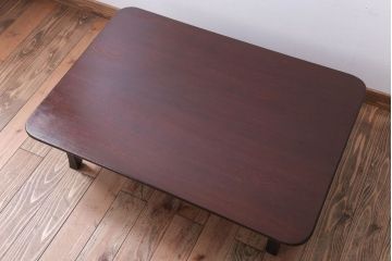 アンティーク家具　和製アンティーク　古い木製の大ぶりな角ちゃぶ台(2)