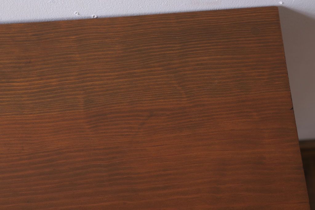 レトロ家具　昭和レトロ　引き出し2杯付き!古い木の小さな平机(デスク)