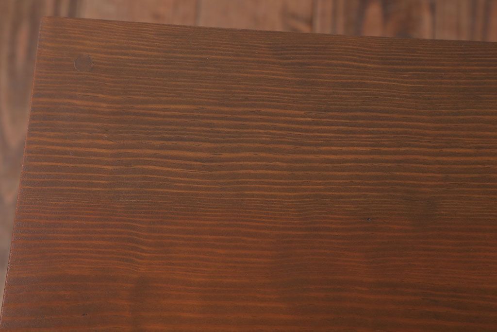 レトロ家具　昭和レトロ　引き出し2杯付き!古い木の小さな平机(デスク)