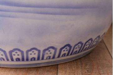 アンティーク雑貨　古民具・骨董　大正〜昭和初期　染付アンティーク瀬戸火鉢(2)