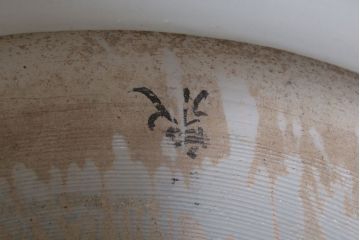 アンティーク雑貨　古民具・骨董　大正〜昭和初期　染付アンティーク瀬戸火鉢(2)