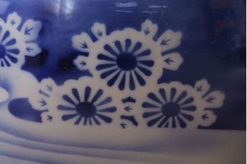 アンティーク雑貨　古民具・骨董　大正〜昭和初期　染付アンティーク瀬戸火鉢(2)