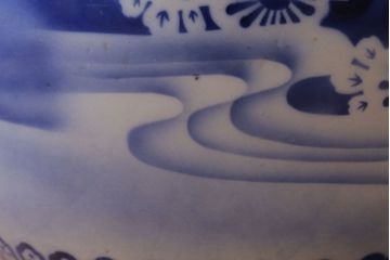 アンティーク雑貨　古民具・骨董　大正〜昭和初期　染付アンティーク瀬戸火鉢(2)