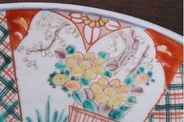 アンティーク雑貨　古民具・骨董　明治〜大正　古い色絵草花文大皿