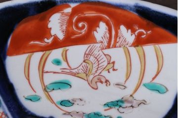 アンティーク雑貨　古民具・骨董　明治〜大正　古い色絵草花文大皿